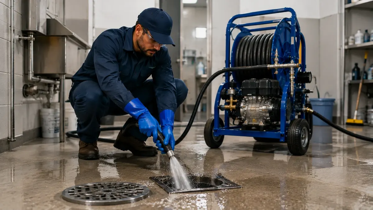 Floor Drain Hydro Jet Cleaning in San Mateo