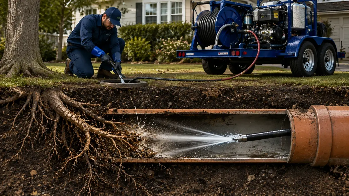 Tree Root Removal with Hydro Jetting in San Mateo